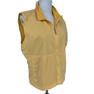 Catalina Women Gold Lightweight‎ Zip Up Sleeveless Vest Jacket L